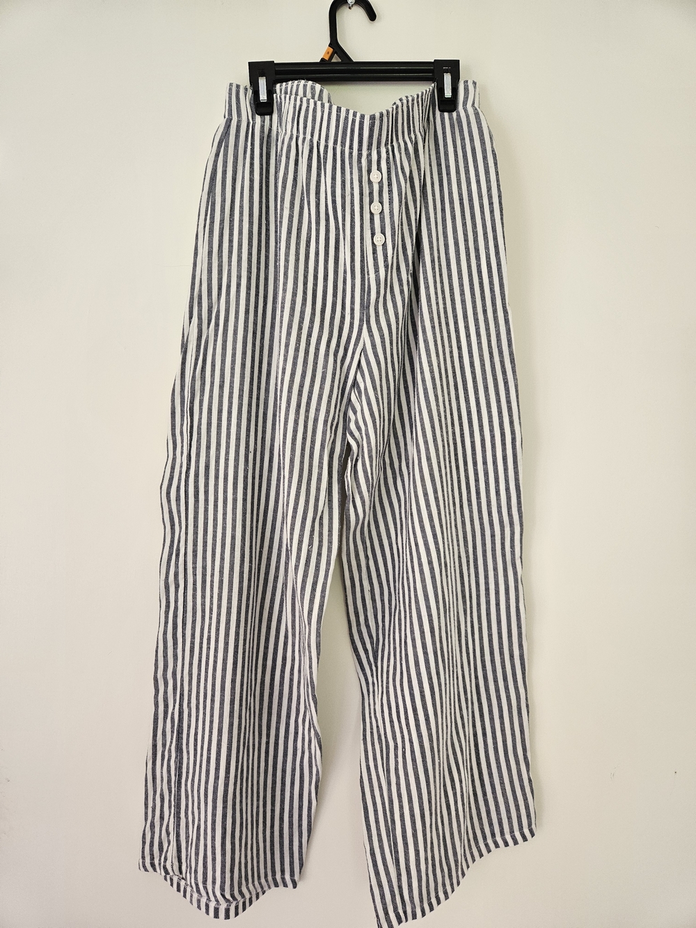 Striped Navy and White Women's Casual Linen Pants
